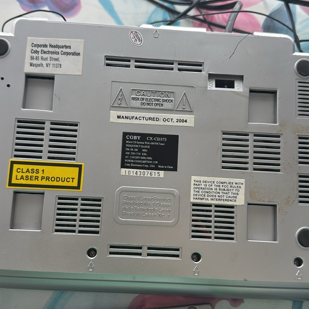 Coby CX-CD375 Micro cd system with am/fm tuner circa 2004 - Picture 9 of 9